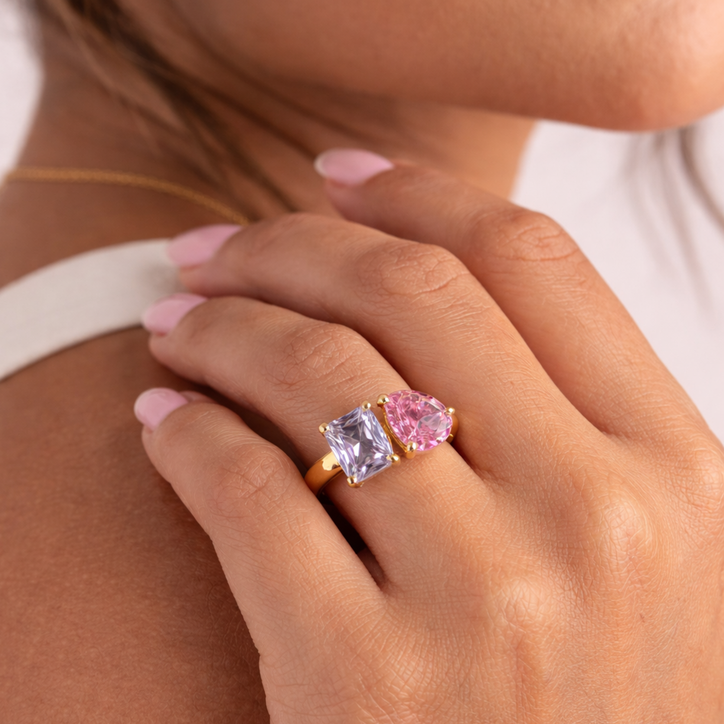 Personalised Birthstone Ring (Two Stones, One Story)